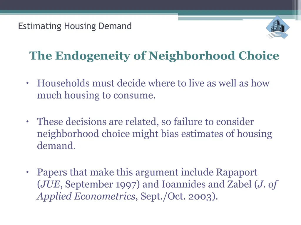 estimating housing demand 29