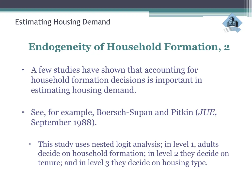 estimating housing demand 33