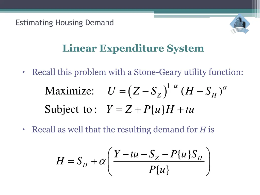 estimating housing demand 7