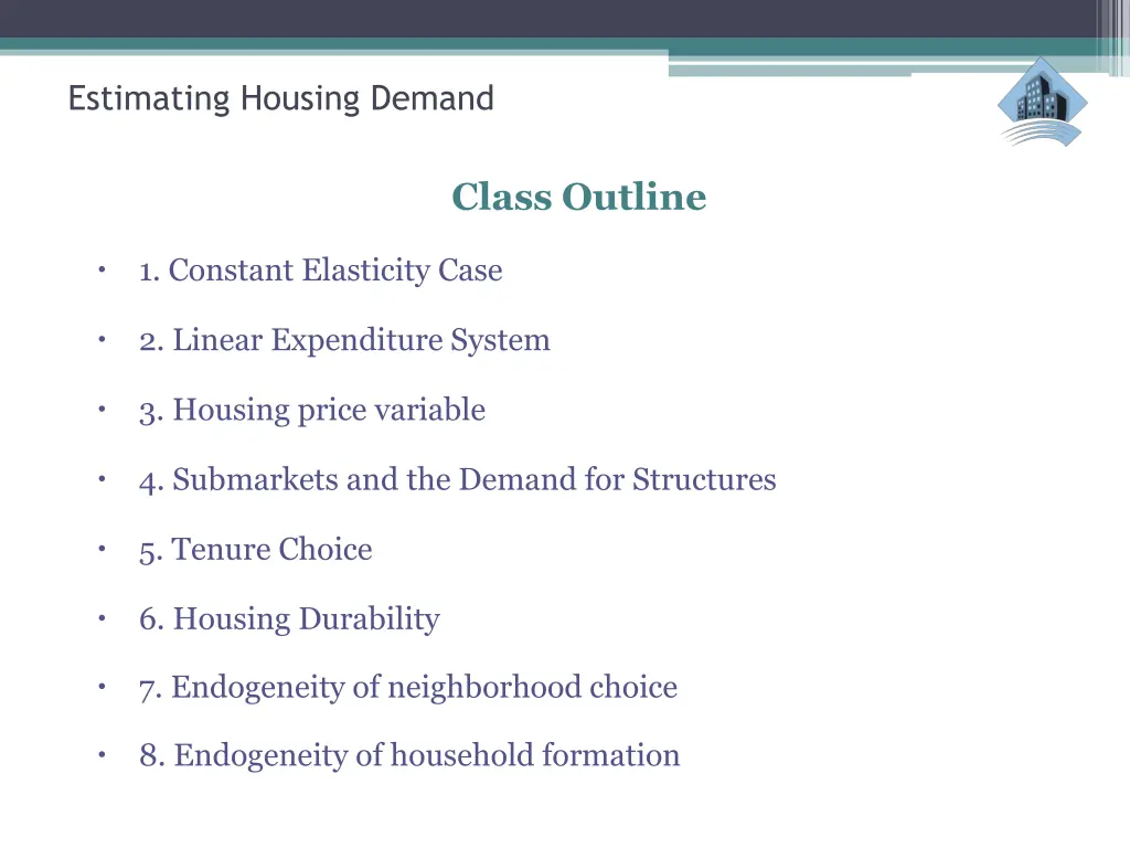 estimating housing demand