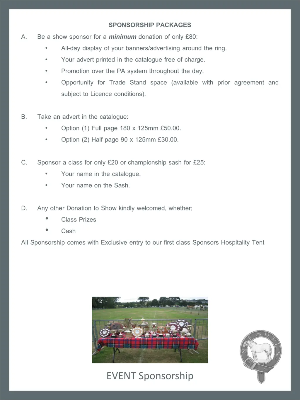 sponsorship packages