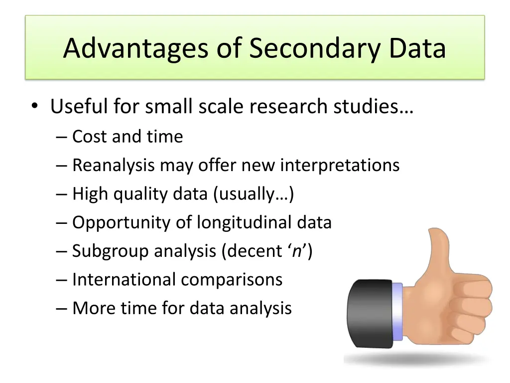 advantages of secondary data