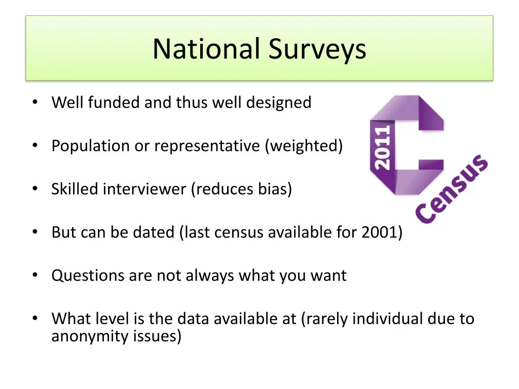 national surveys