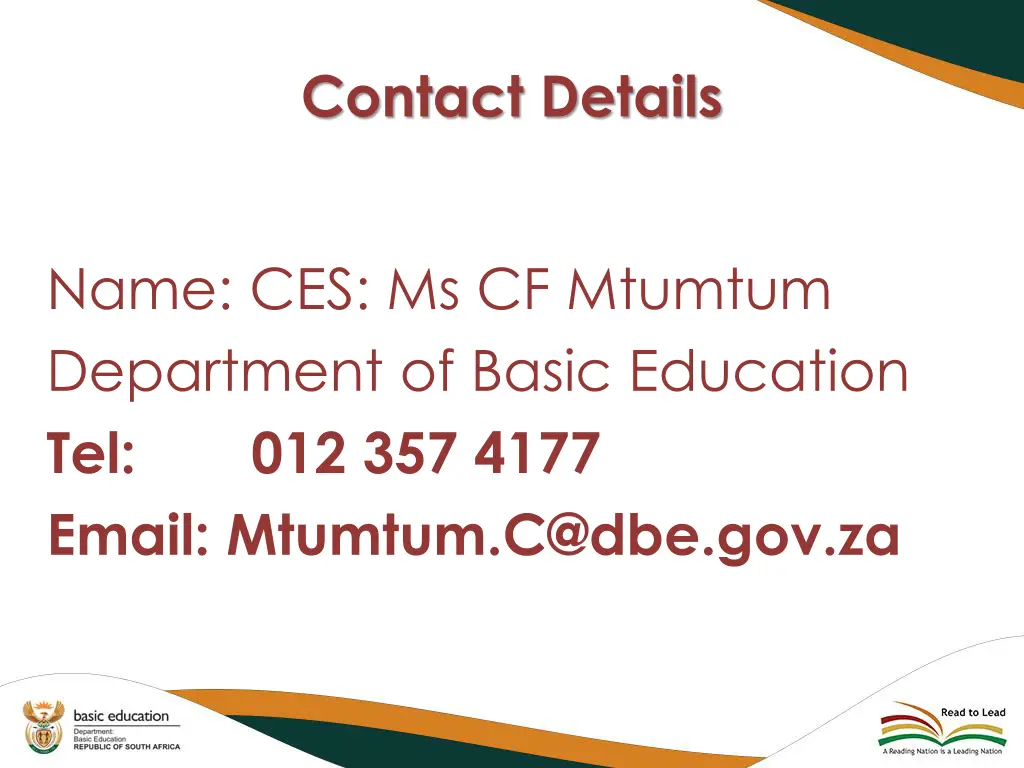 contact details
