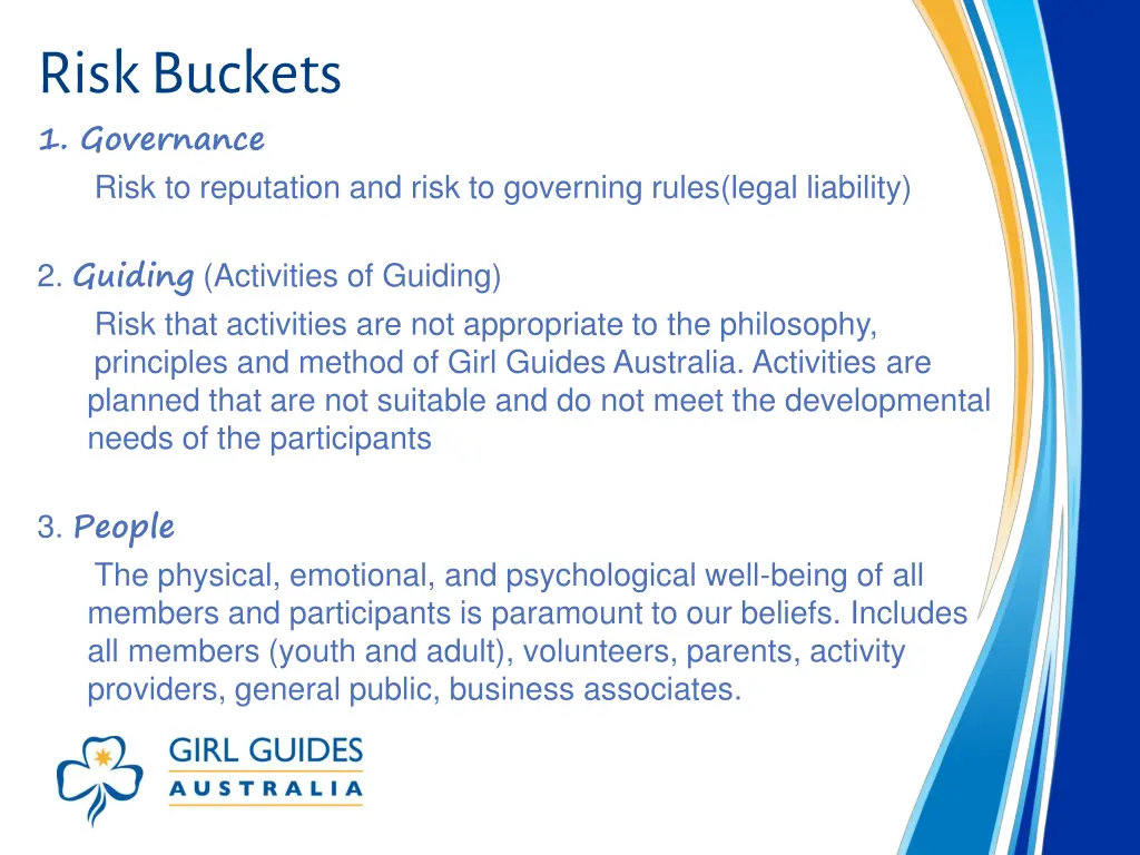 risk buckets 1 governance risk to reputation