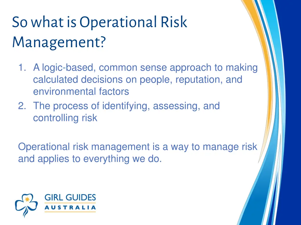 so what is operational risk management
