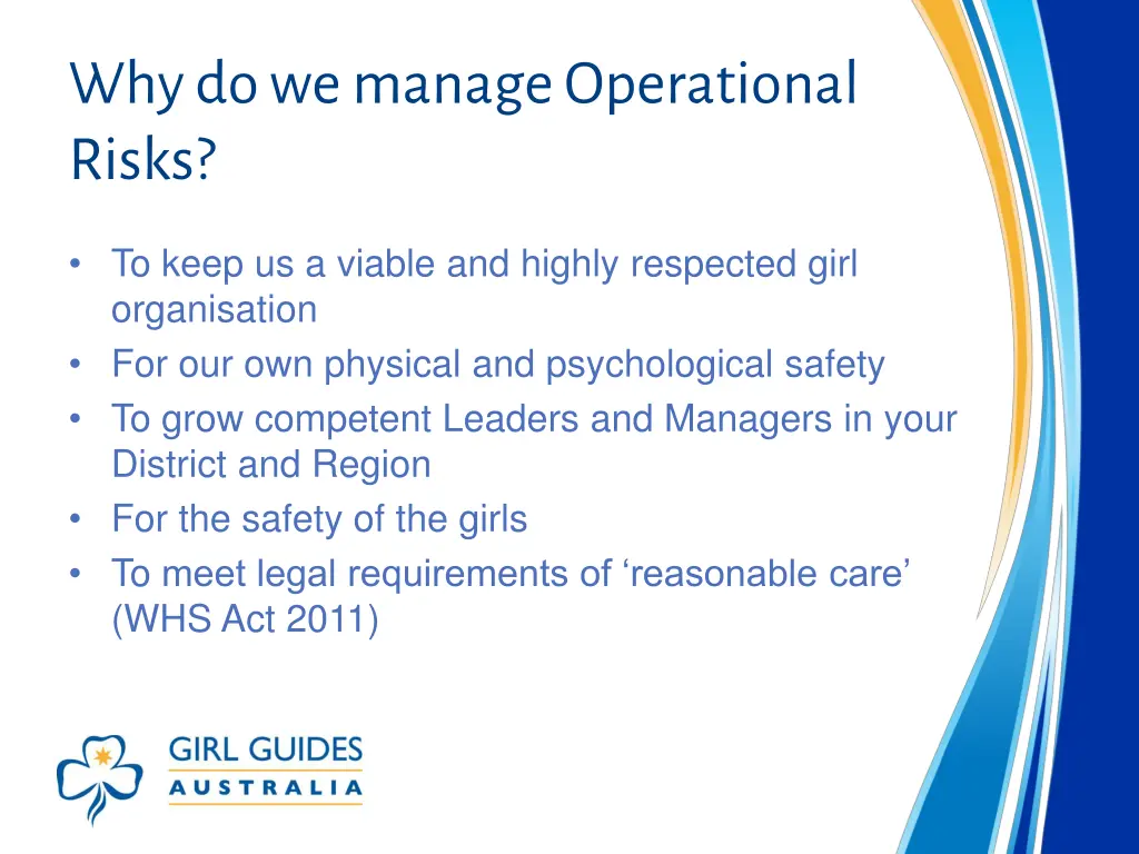 why do we manage operational risks