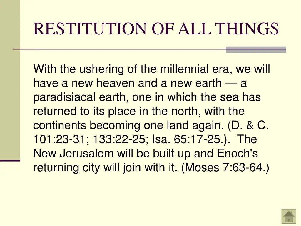 restitution of all things