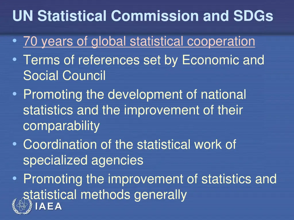 un statistical commission and sdgs