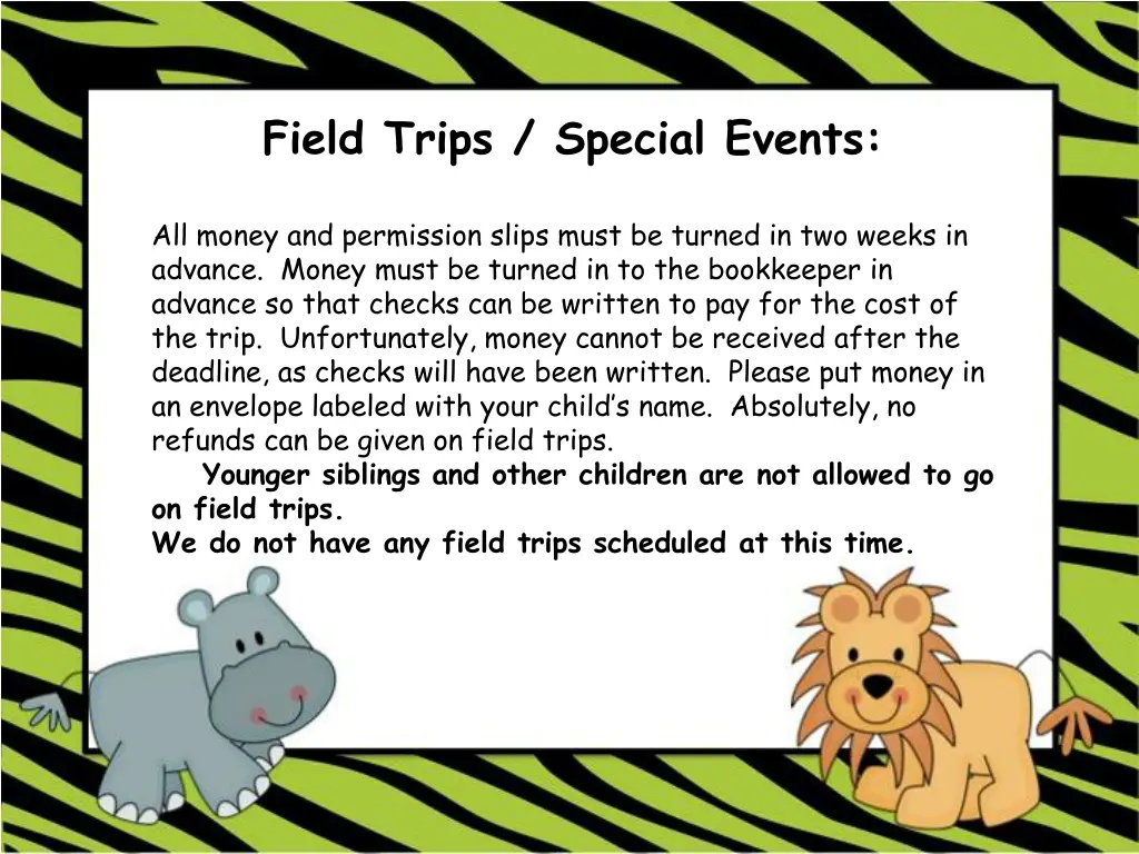 field trips special events
