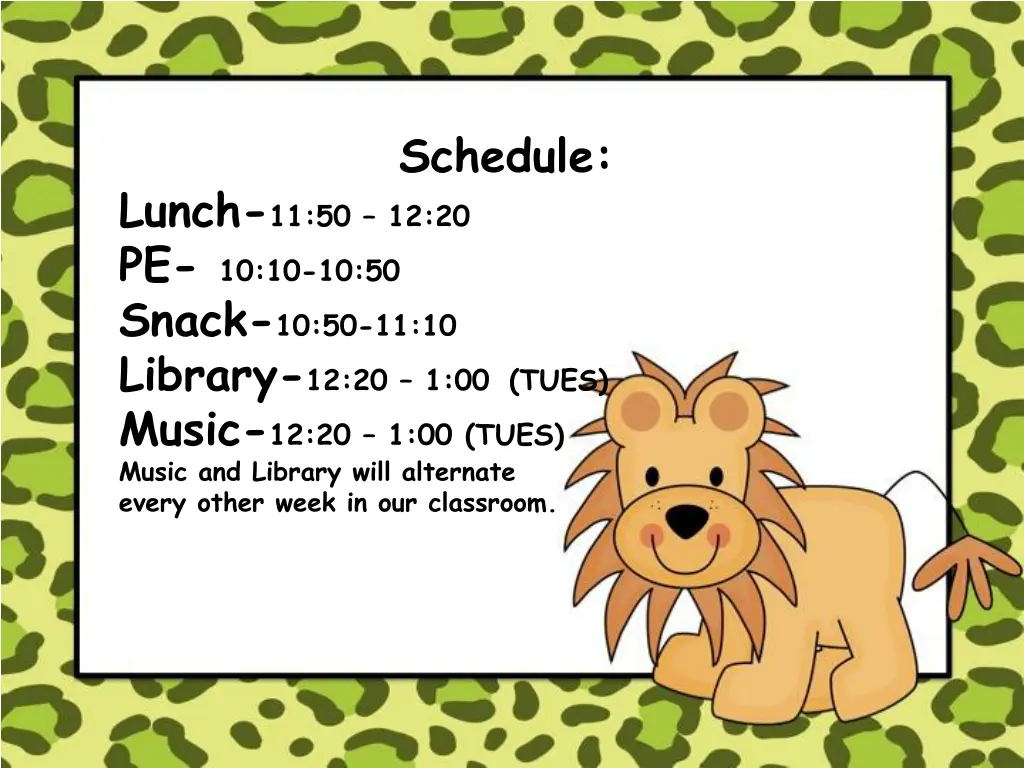 schedule