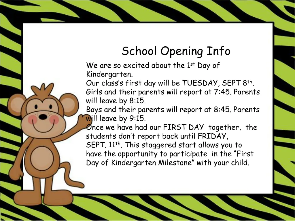 school opening info we are so excited about