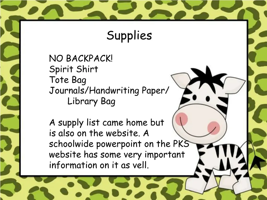 supplies