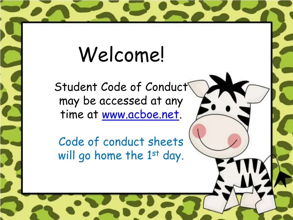 welcome student code of conduct may be accessed