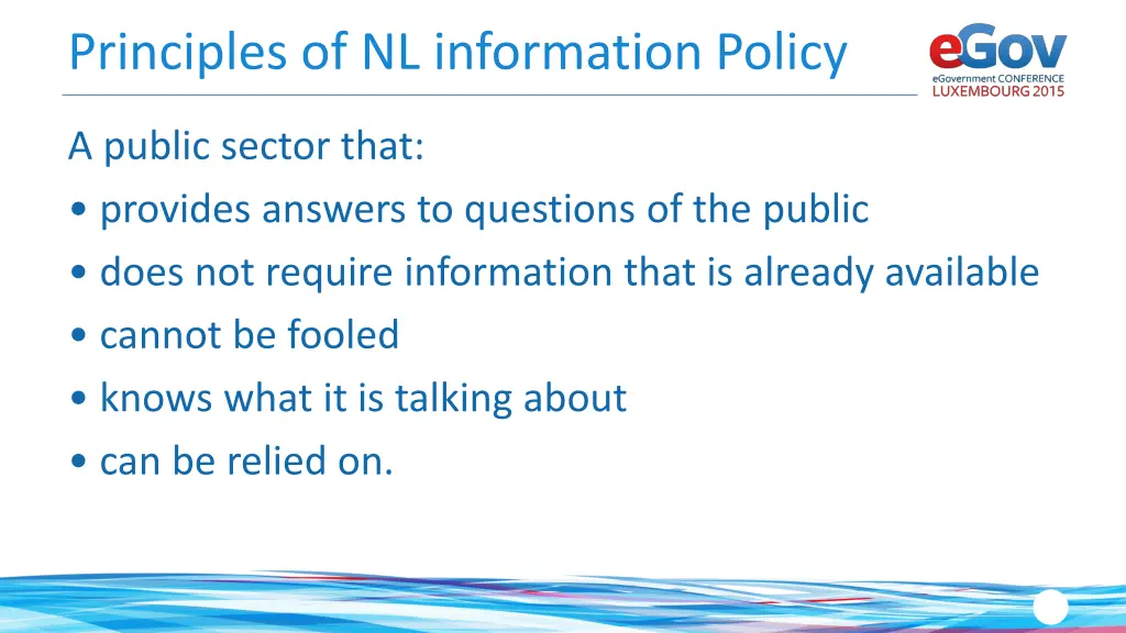 principles of nl information policy