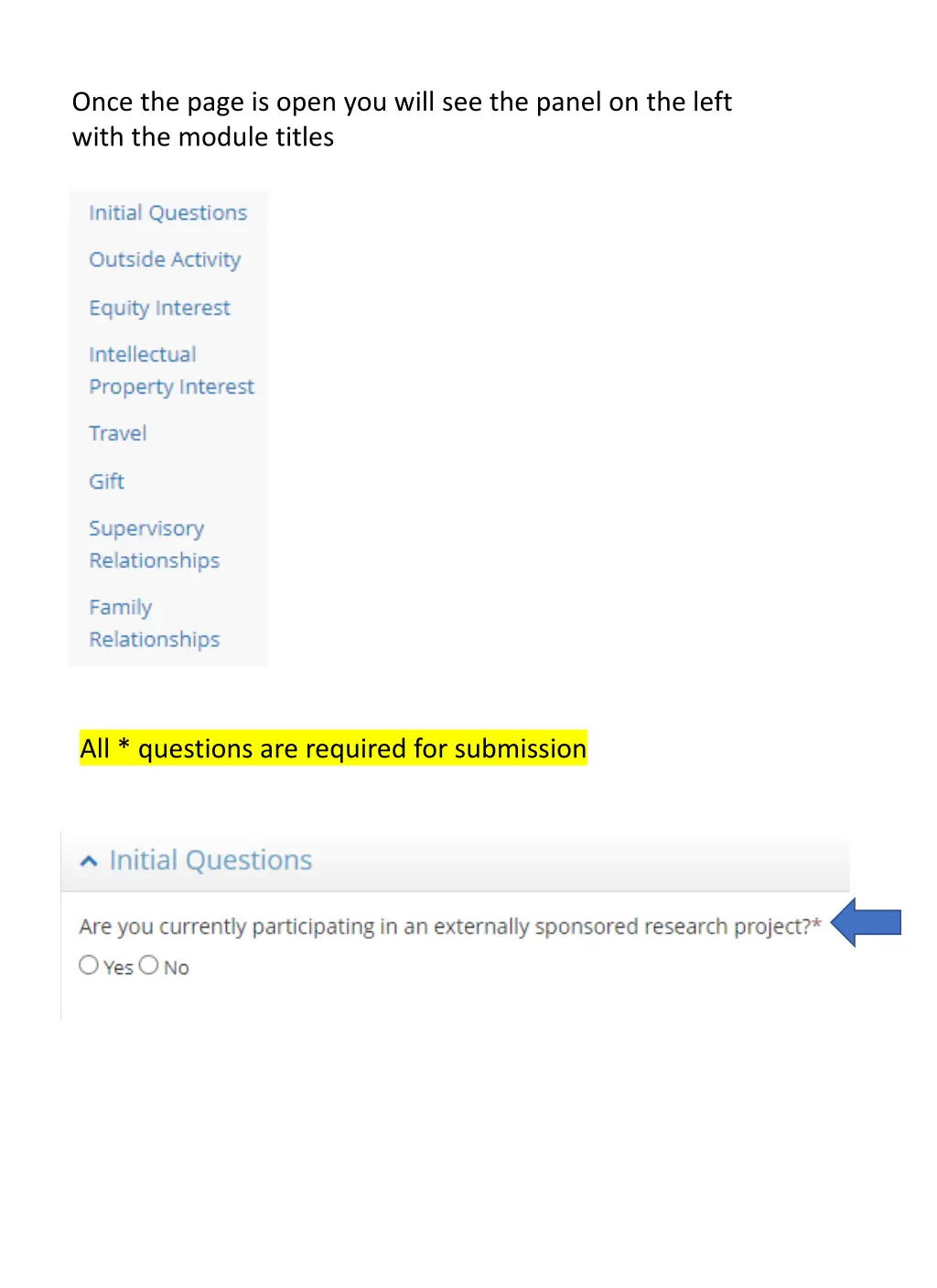 once the page is open you will see the panel