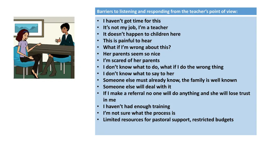 barriers to listening and responding from