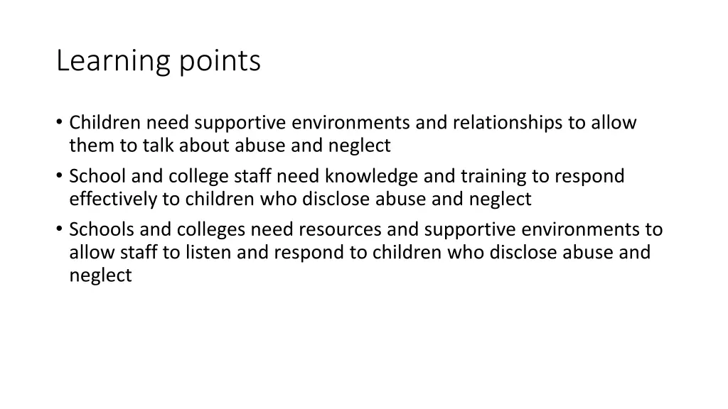 learning points