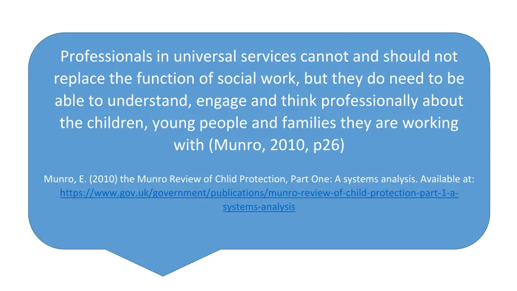 professionals in universal services cannot
