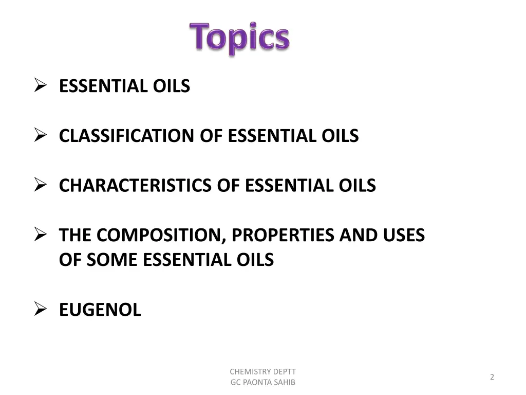 essential oils