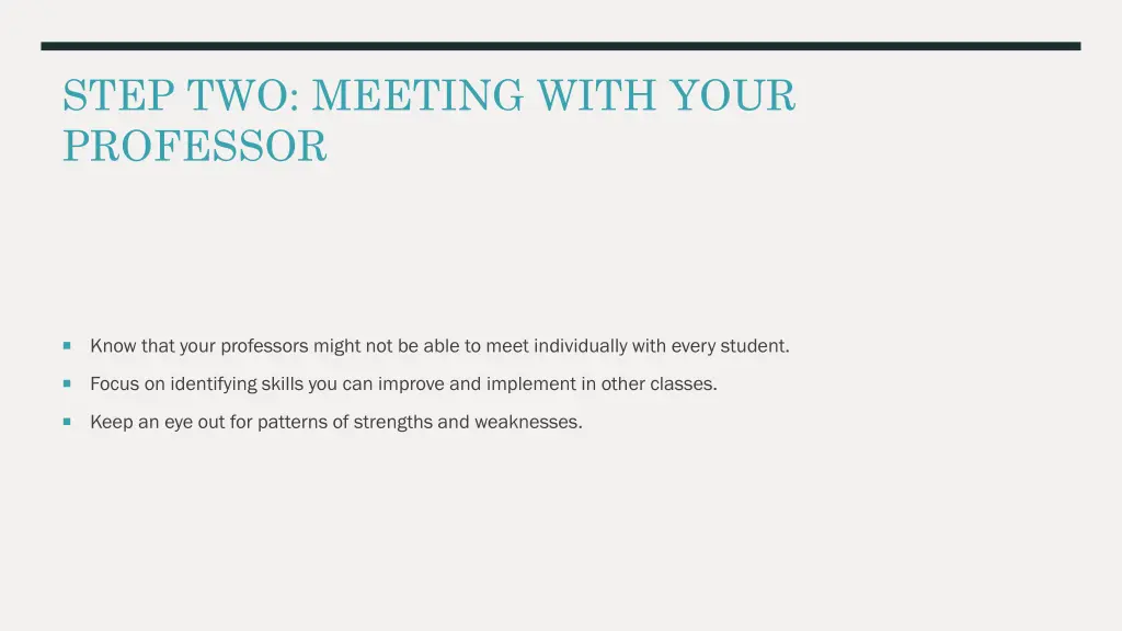 step two meeting with your professor