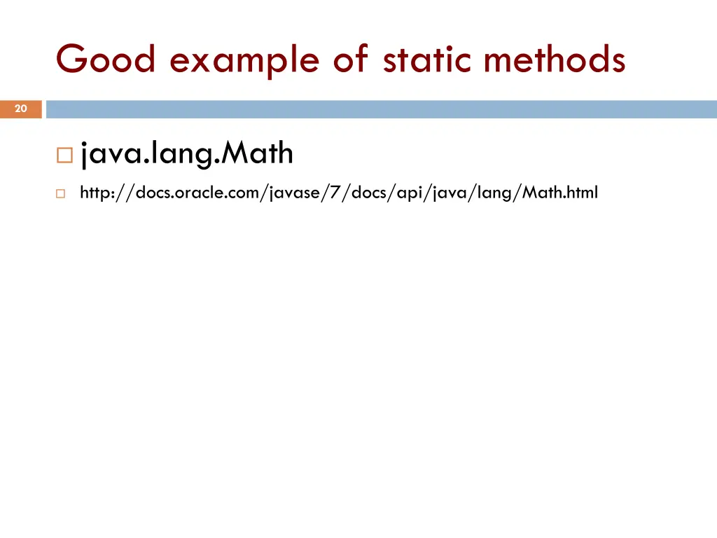 good example of static methods