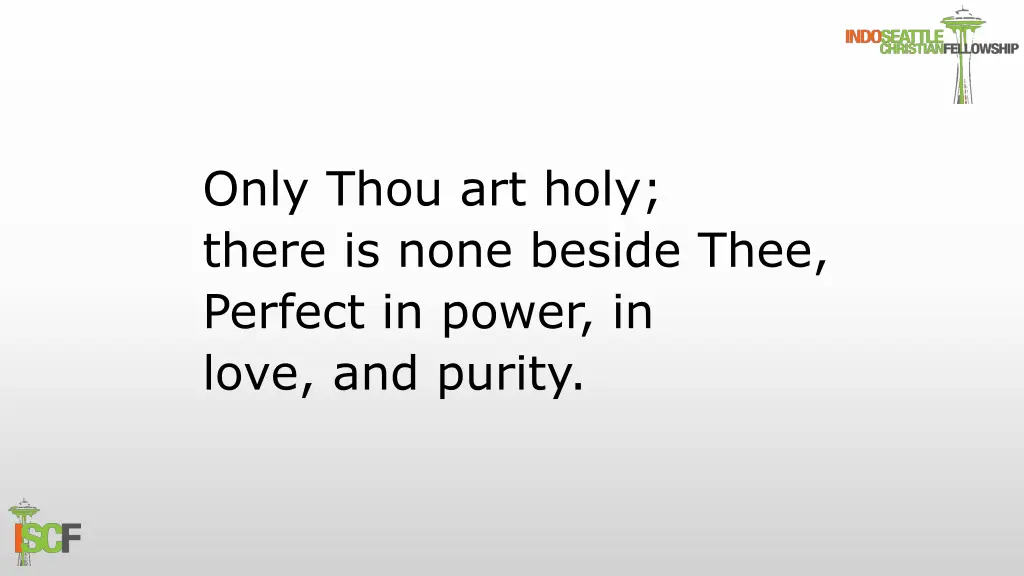only thou art holy there is none beside thee