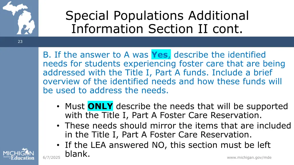 special populations additional information 2