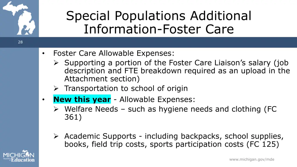 special populations additional information foster
