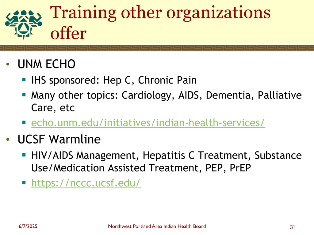 training other organizations offer