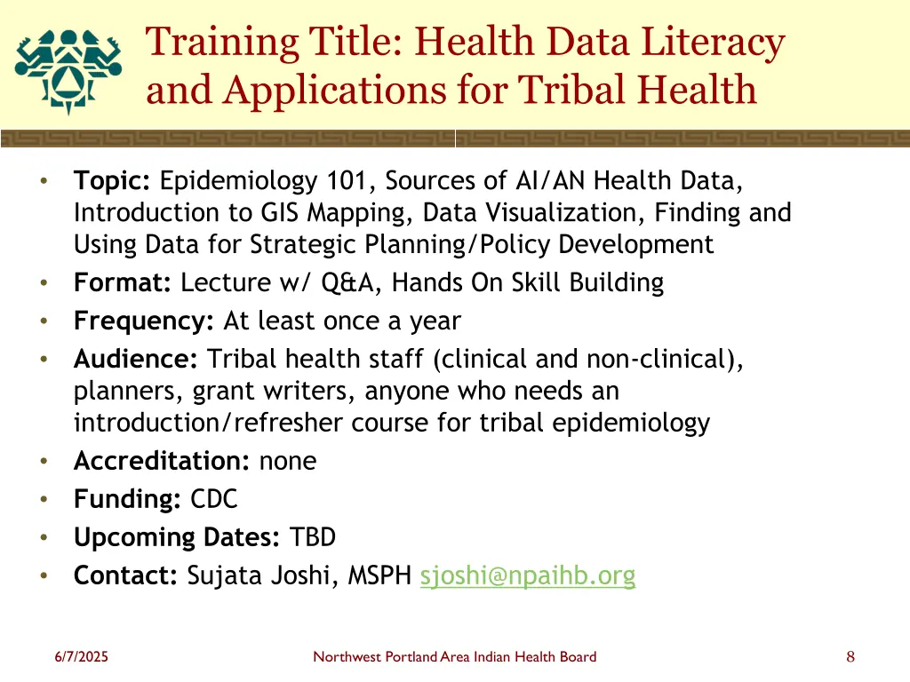 training title health data literacy