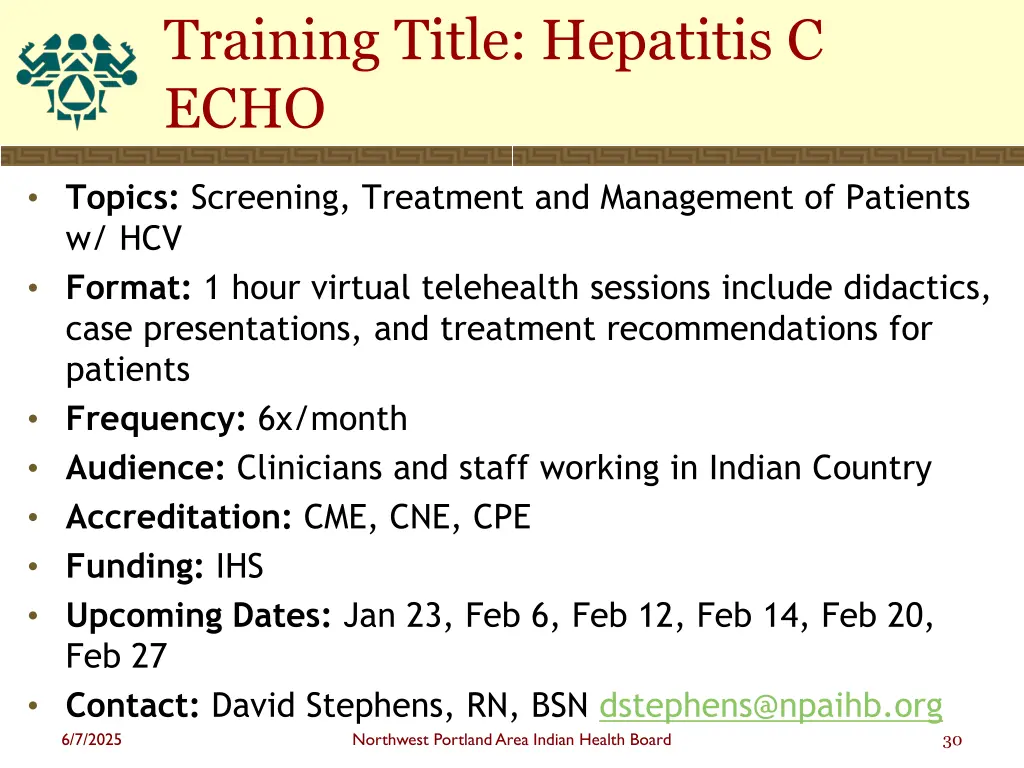 training title hepatitis c echo