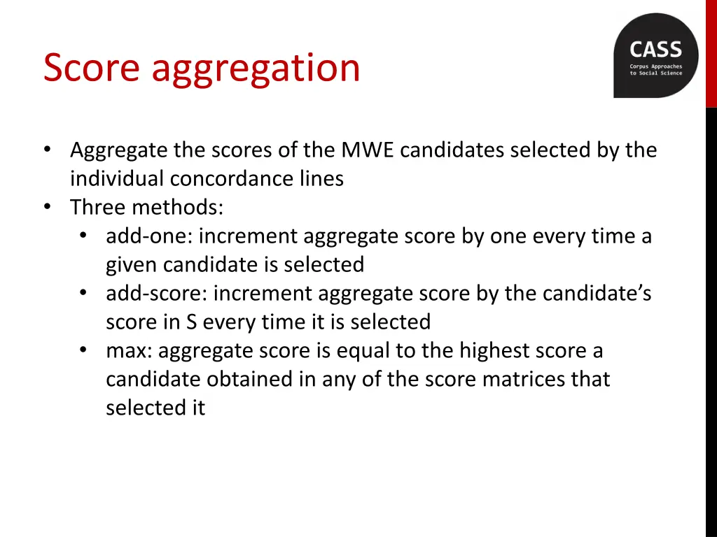 score aggregation