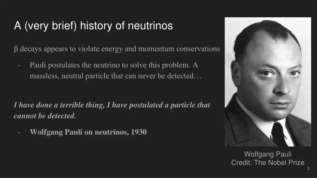 a very brief history of neutrinos