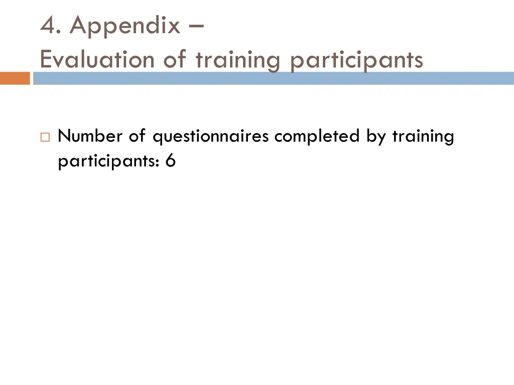 4 appendix evaluation of training participants
