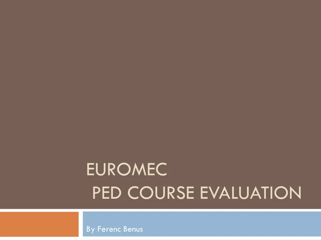 euromec ped course evaluation