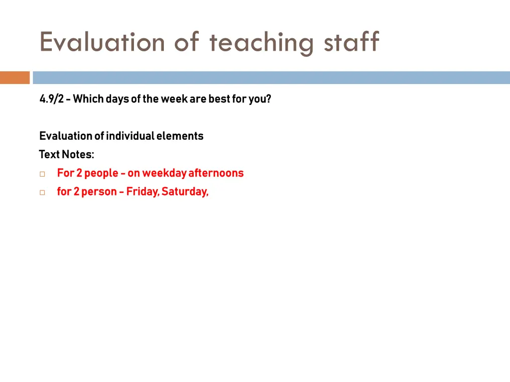 evaluation of teaching staff 9