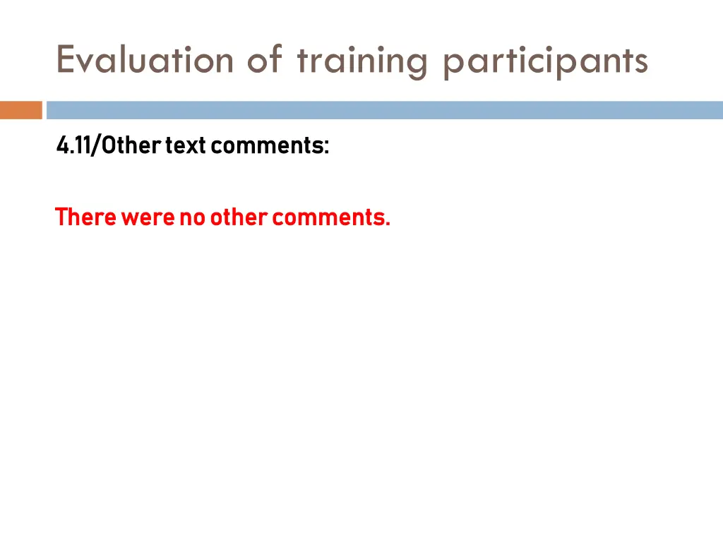 evaluation of training participants 13