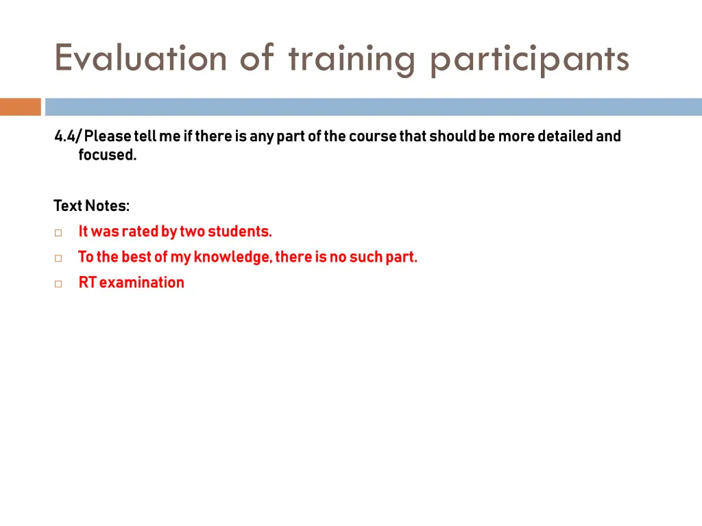 evaluation of training participants 3