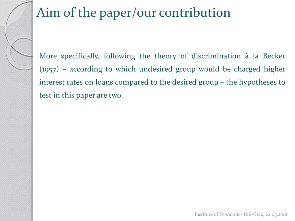 aim of the paper our contribution 2