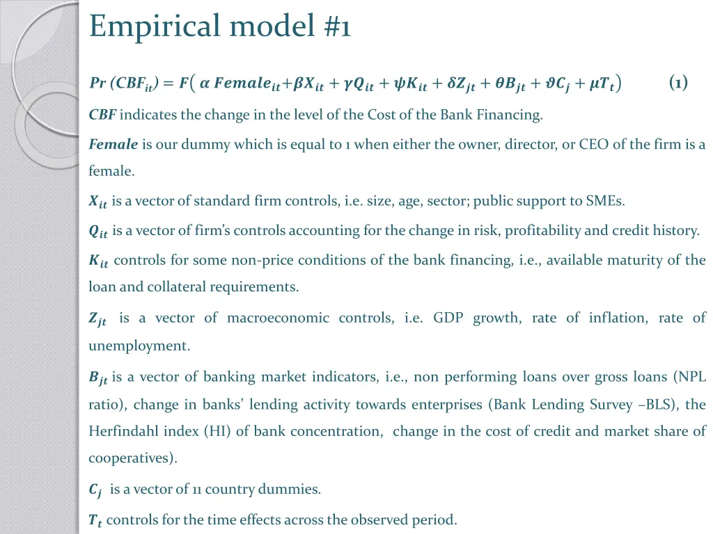 empirical model 1