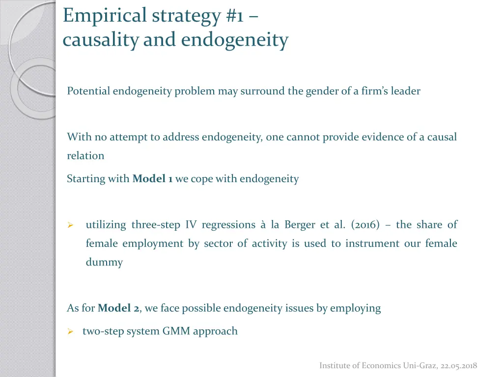 empirical strategy 1 causality and endogeneity