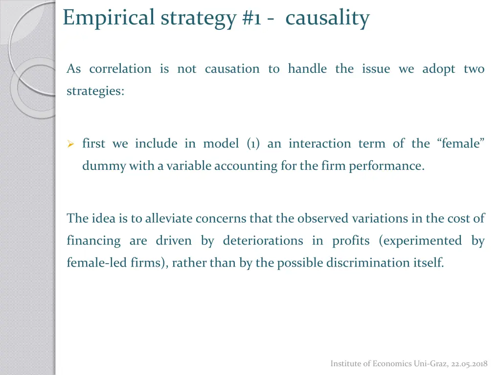 empirical strategy 1 causality