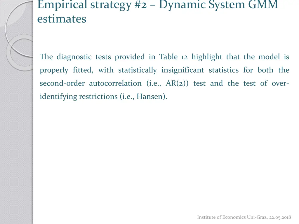 empirical strategy 2 dynamic system gmm estimates 3