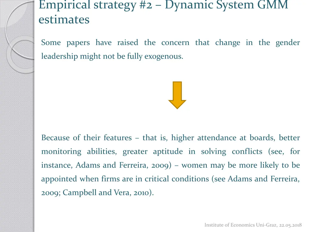 empirical strategy 2 dynamic system gmm estimates