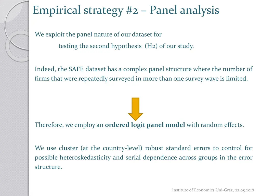 empirical strategy 2 panel analysis