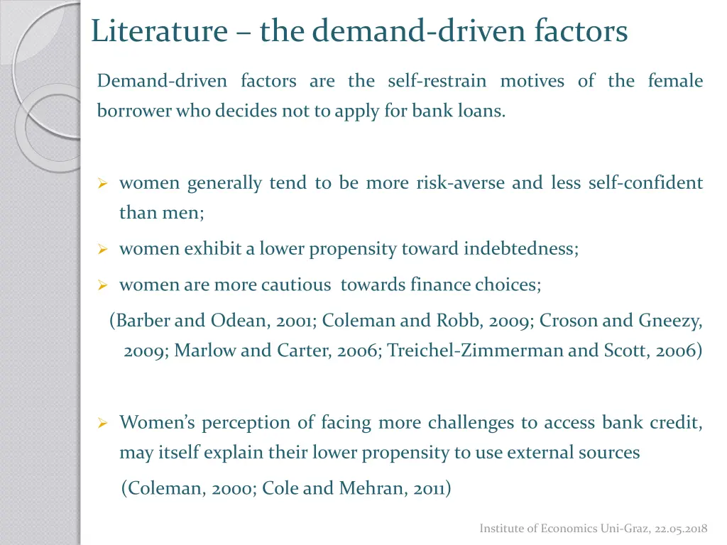 literature the demand driven factors