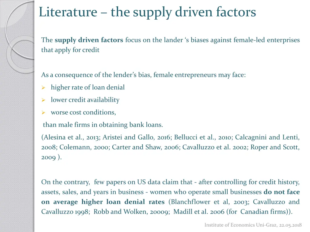 literature the supply driven factors