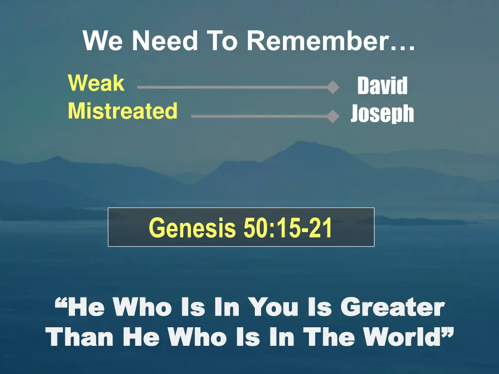 we need to remember 1