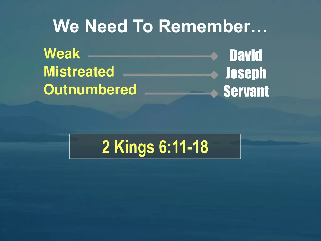 we need to remember 2